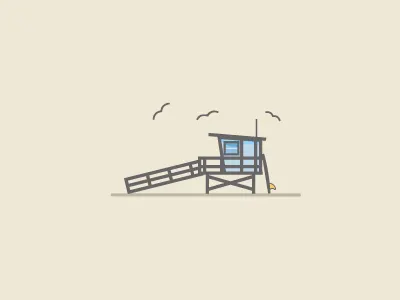 California beach california illustration linework miguelcm santa monica vector