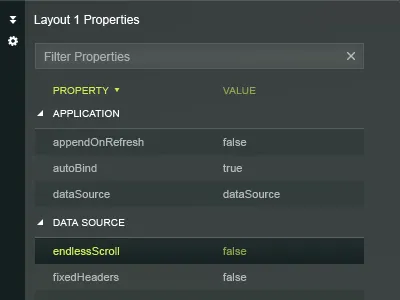 Property table app configuration desktop filter filtering grid sort sorting table ui