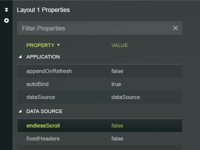 Property table app configuration desktop filter filtering grid sort sorting table ui
