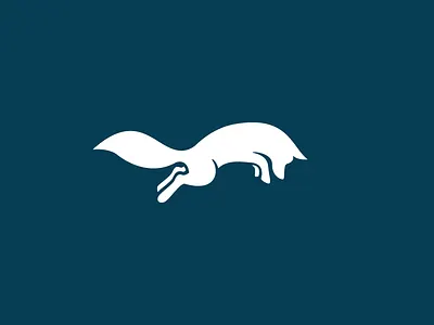 Silver Fox animal fox jump logo polar shape silver snow tail