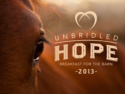 Breakfast far the Barn branding campaign distressed hope horse lettering logo nonprofit texture type