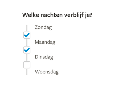 Hotel night selection checkbox checked day selection hotel nights nights selection reservation timeline