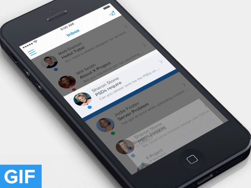 [GIF] How to move the email [Experiment] animation drag flat folder inbox interaction ios ios7 iphone mail ui ux