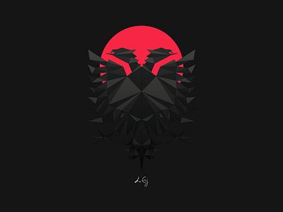 2 Heads & 3 Angles 3d albania albanian flat illustration minimal shqip triangle