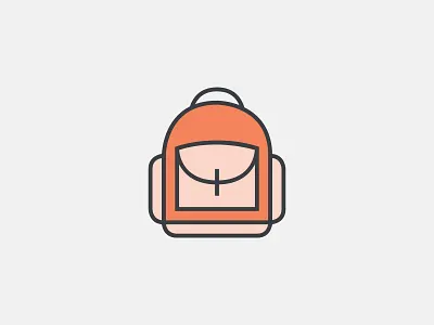 Knapsack icon icons illustration knapsack line orange outlined