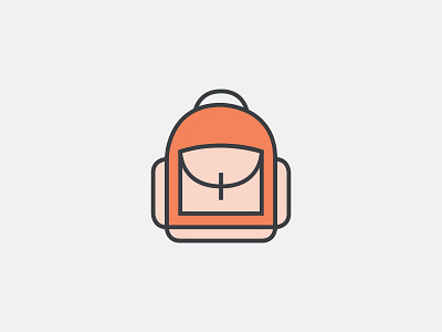 Knapsack icon icons illustration knapsack line orange outlined