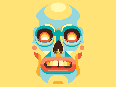 Calaca Loca calaca crazy geometric loca skull yellow