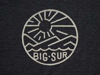 Big Sur Sunrise badge coast logo mountains patch stamp type water