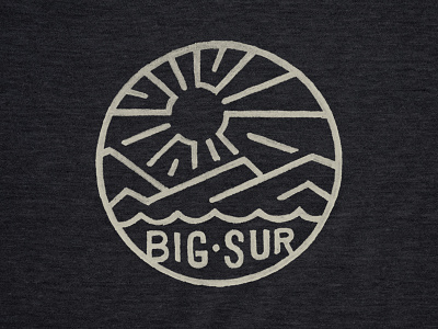 Big Sur Sunrise badge coast logo mountains patch stamp type water