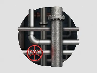 Canalization canalization faucet icon red screw tube valve