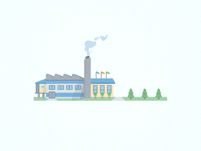 Factory blue factory green illustration