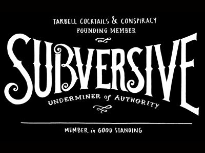 Membership Card #1 bar lettering pen and ink