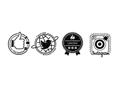 Secret Exciting Project Icons facebook hoodzpah icon illustration instagram linkedin social media twitter vector