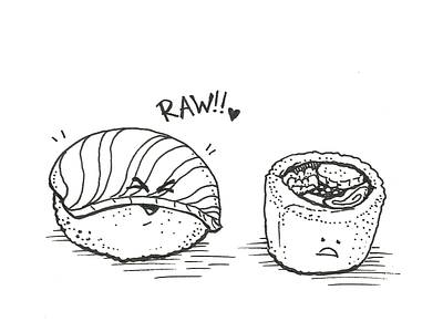 Sushi Doodle cute doodle drawing face illustration raw sketch sushi yum