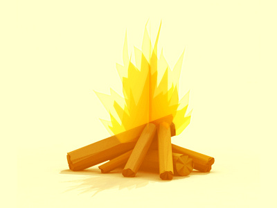 Campfire 3d c4d campfire cinema 4d fire flames logs low poly lowpoly model render wood