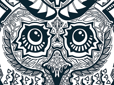 Patterned Owl lines owl patterns tattoo vector