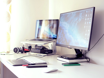 Workspace, currently desk mac office workspace