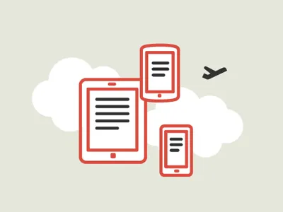 Mofibo illustration 1 cloud devices illustration mofibo outline plane travel vector