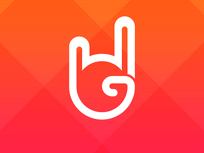 Rock & Roll Wallpaper clean glyph gradient hand iphone logo minimal rock roll vector wallpaper