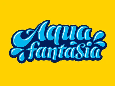 Aqua Fantasia Lettering bold branding hand drawn identity lettering letters logo typography