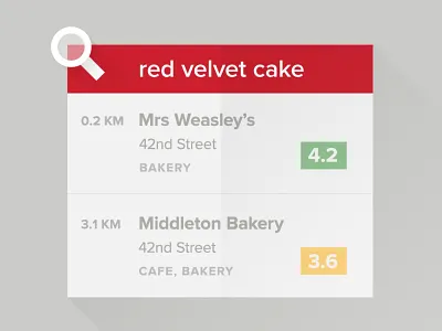 iOS App Walkthrough—Search by Dishes app flat food ios long red shadow tour tutorial ui walkthrough zomato