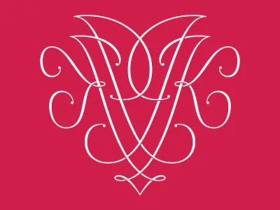 JK Monogram calligraphy cursive heart lettering logo love marriage monogram script spencerian typography wedding