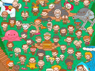 The Bad Guys, Villains, Miscreants & Low-lifes Campout characters cute gallery1988 illustration kawaii pop culture