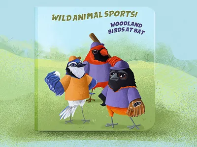 Children's book baseball birds book cover character design childrens illustrations digital illustration illustration kids nature sports