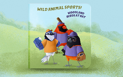 Children's book baseball birds book cover character design childrens illustrations digital illustration illustration kids nature sports