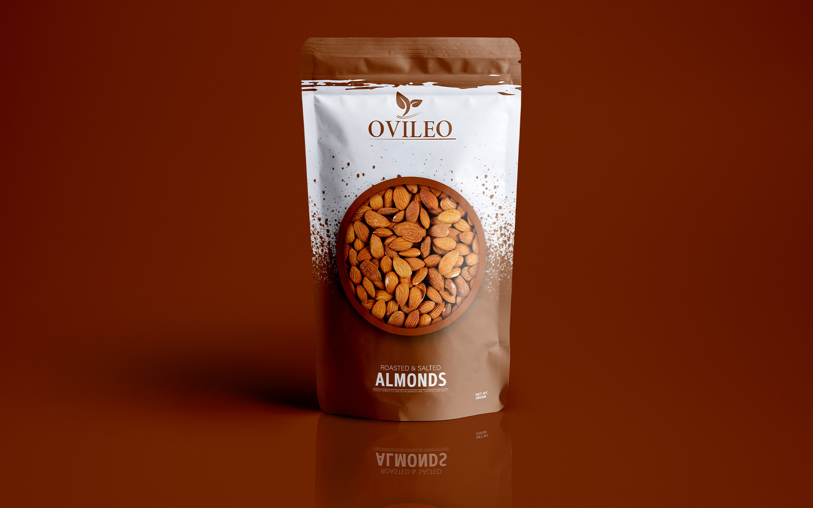 Almond Pouch Packaging Design modern branding. nut packaging