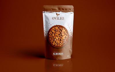 Almond Pouch Packaging Design modern branding. nut packaging