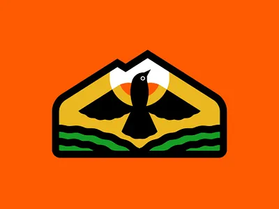 RedWing Blackbird Badge badge banding bird blackbird crest fields graphic design identity illustration logo parks recreation