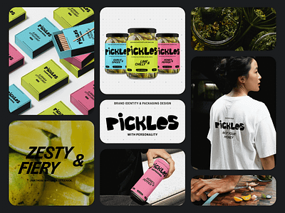 Pickles brand identity & packaging brand branding design graphic design identity illustration logo logo design packaging pickles typography ui ux vector web