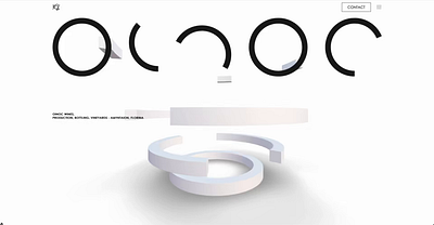 OINOC website, landing page 3d landing page typography ui web design