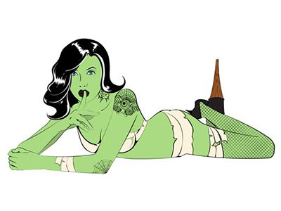Zombiegirl 01 halloween pin up girl zombie girl