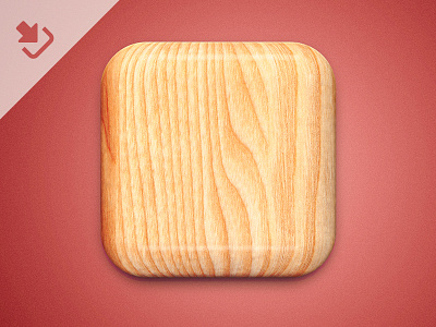 Wood Icon PSD 2 apple free freebie icon ios iphone psd texture wood