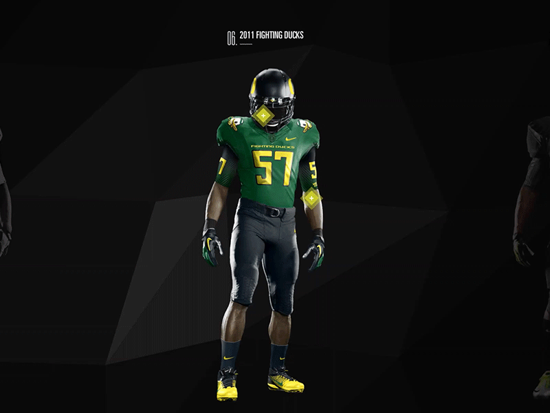 Oregon Gridiron Uniforms Section animation flat surface football gif goducks hotspot icon oregon sport