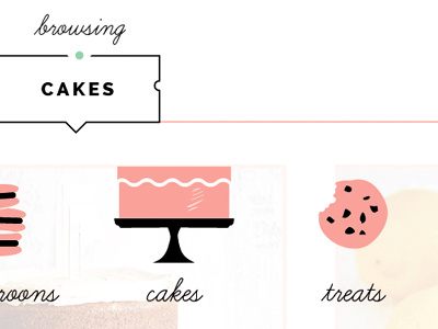 Bakery Website bakery cakes cookie illustration macaroon navigation sugar treats website