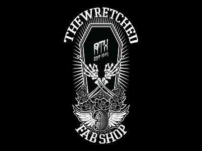 Wfs Casket V1.0 austin black and white hot rod lowbrow motorcycle tattoo