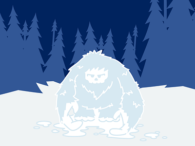 Yeti design flat illustration vector winter yeti