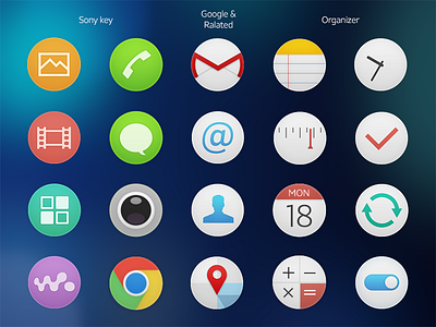 Sony Launcher redesign - Quasi-flat style icon launcher quasi flat design sony