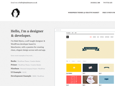 Personal Freelance Site flat freelance minimal website