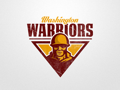 Warriors gold helmet logo soldiers sport team warriors washington