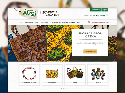 La Bottega di Avsi africa charity ecommerce grid layout shop web website