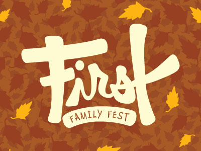 First Family Fest 2013 autumn black drawing fall halloween hand lettering ink logo pumpkin sketch type white