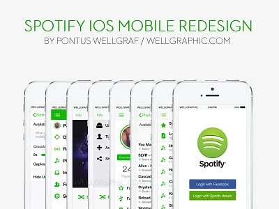 Spotify iOS Mobile Redesign by Wellgraphic app apple application gui iphone layout spotify ui user interface