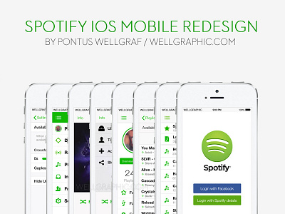 Spotify iOS Mobile Redesign by Wellgraphic app apple application gui iphone layout spotify ui user interface