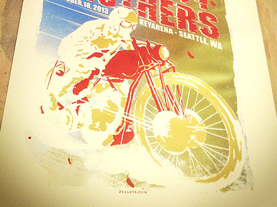 Gigposter 2 color separation diy fall motorcycle screenprinting trackracer