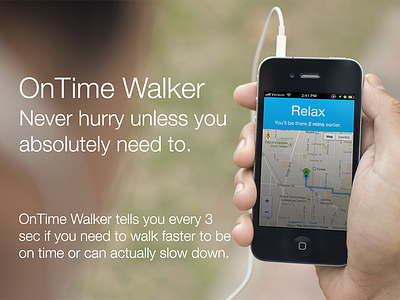 OnTime Walker app flat ios iphone map time track