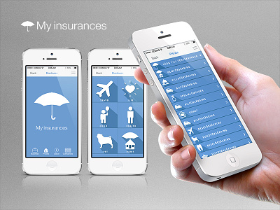 My insurances blue flat icons insurances